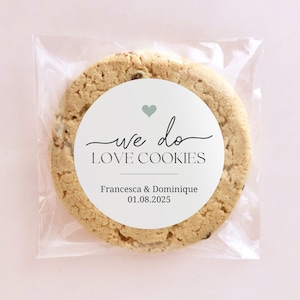 Cookie Wedding Favors, Stickers and Bags, Edible Wedding Favor, We Do Love Cookies Labels