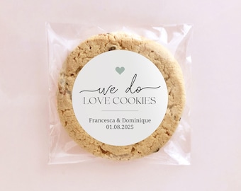 We Do Love Cookies Stickers, Cookie Wedding Favors, Labels and Bags, Edible Favor
