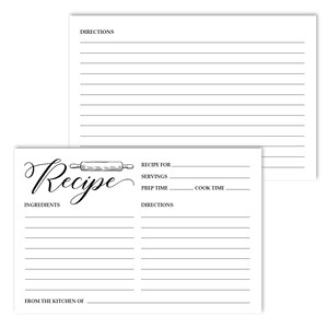Rustic Recipe Cards Simple Recipe Cards Double Sided Recipe Card ...