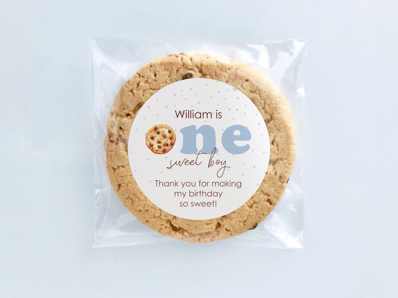One Sweet Boy Cookie Favor Bags and Stickers