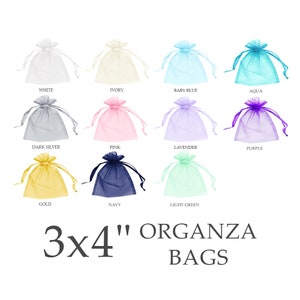 Small 3x4 Organza Bags with Drawstring Closure