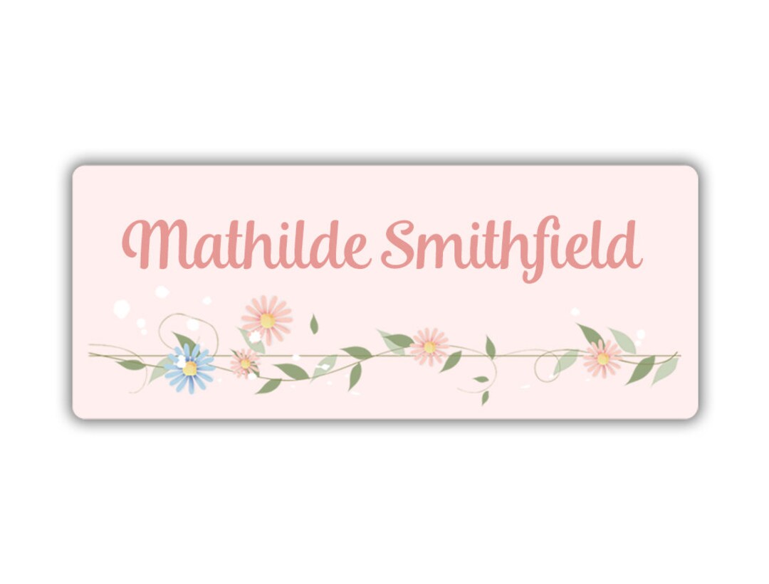 Dishwasher Safe Name Labels 30 Floral Name Labels Name Labels Waterproof School Supply Labels