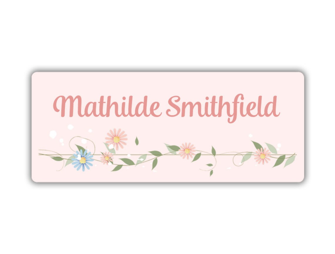 Dishwasher Safe Name Labels 30 Floral Name Labels Name Etsy