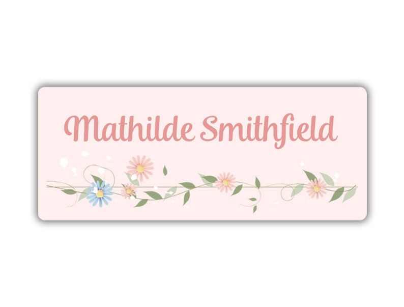 Dishwasher Safe Name Labels 30 Floral Name Labels Name Etsy