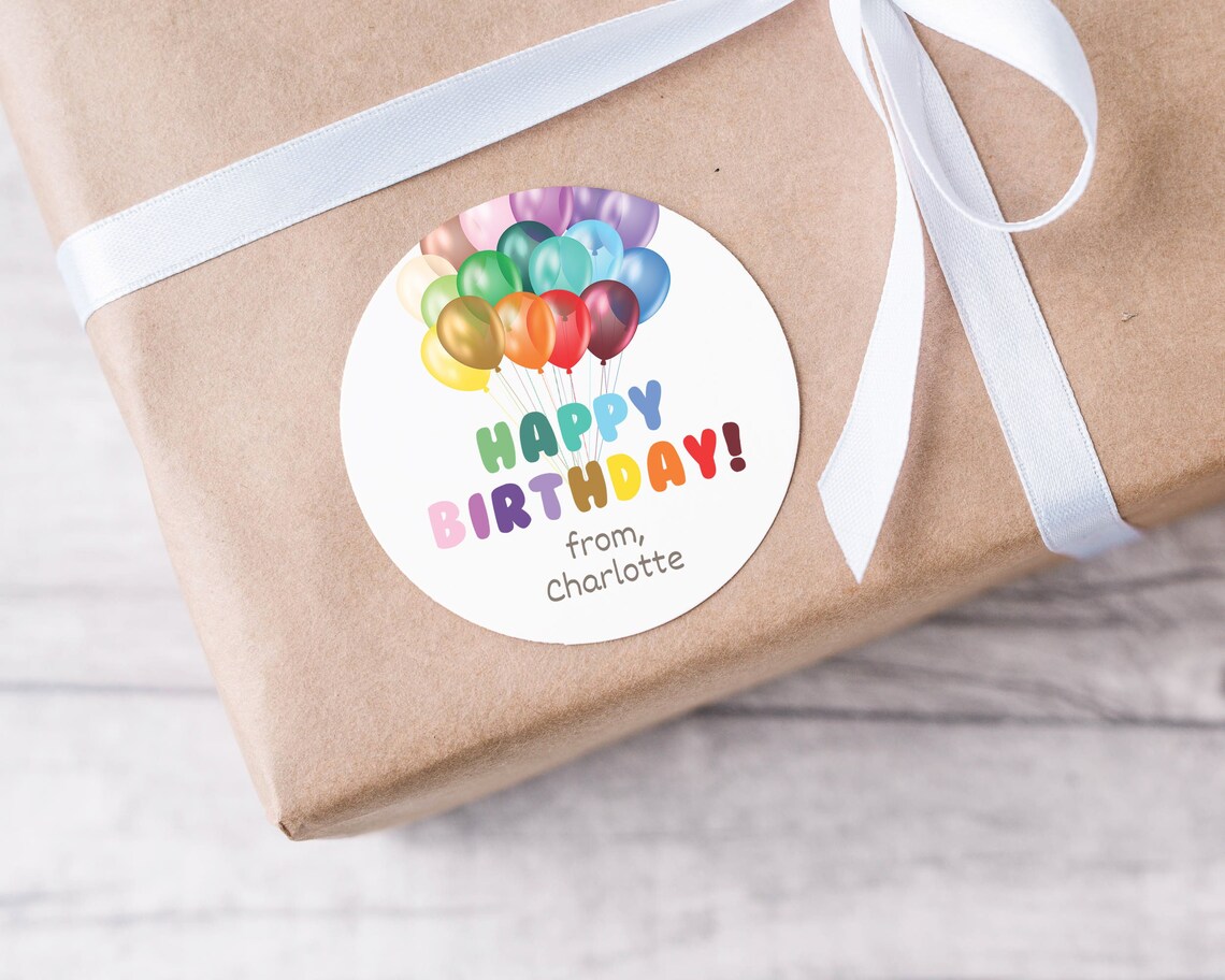 Happy Birthday Stickers Happy Birthday Gift Stickers Happy Etsy