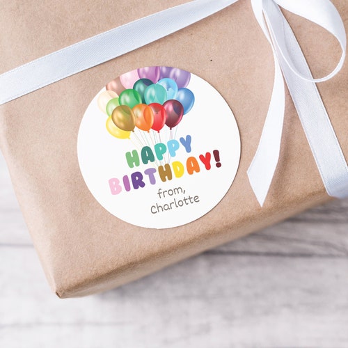 Happy Birthday Stickers Happy Birthday Gift Stickers Happy Etsy