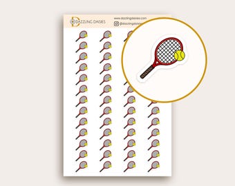 Adesivi per pianificatore di tennis, tracker sportivo per calendario, agenda, foglio di adesivi per allenamento di gioco
