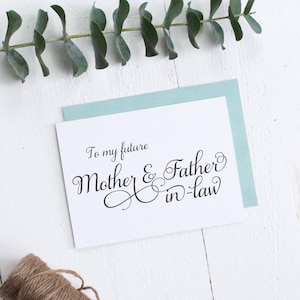 Para meus futuros sogros - Cartão de casamento - Cartões para o dia do casamento - C001-22