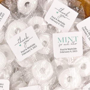 Mint Wedding Favors, Mints Favor for Engagement or Bridal Shower, Personalized Life Savers Labels