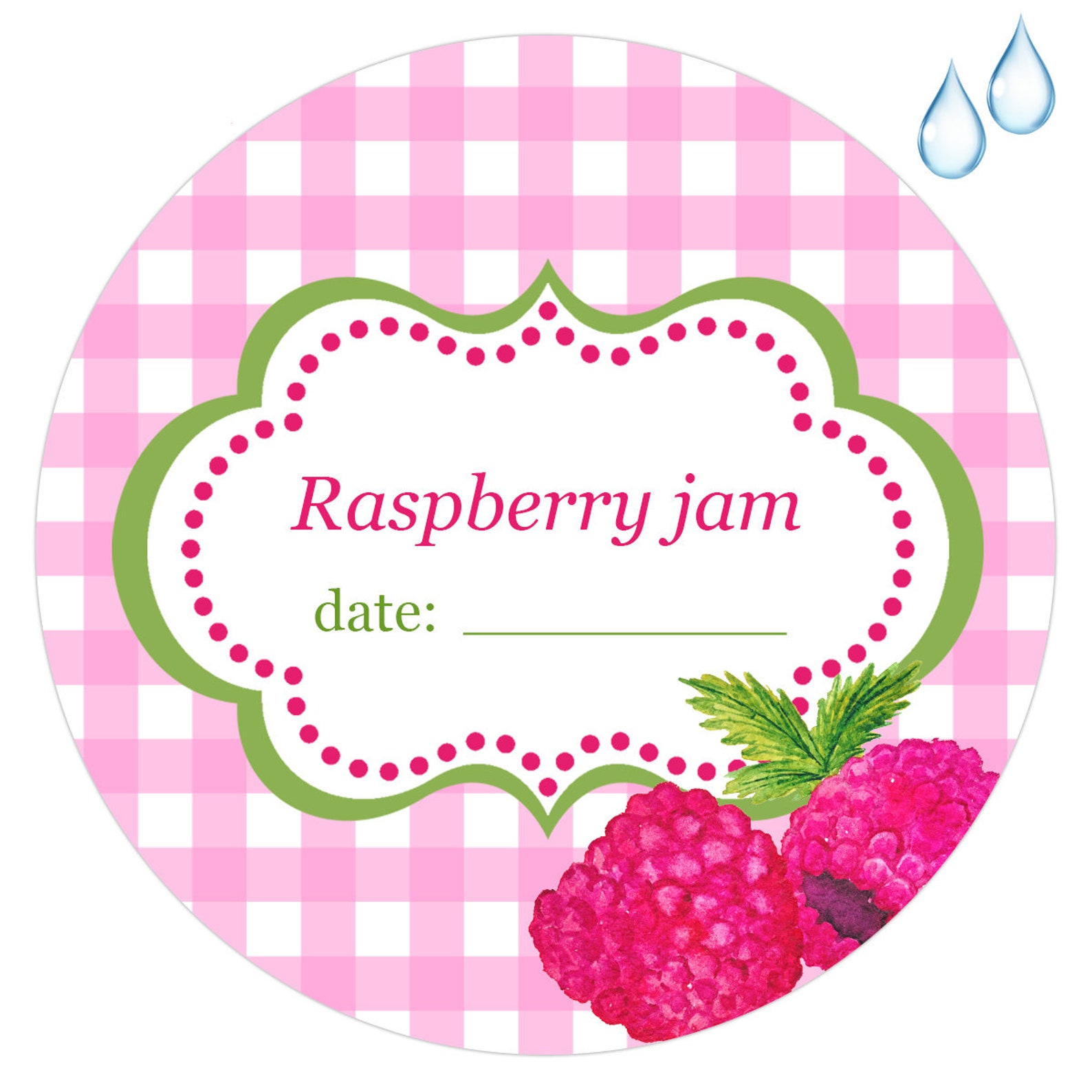Raspberry jam labels Raspberry jam stickers Canning jar Etsy