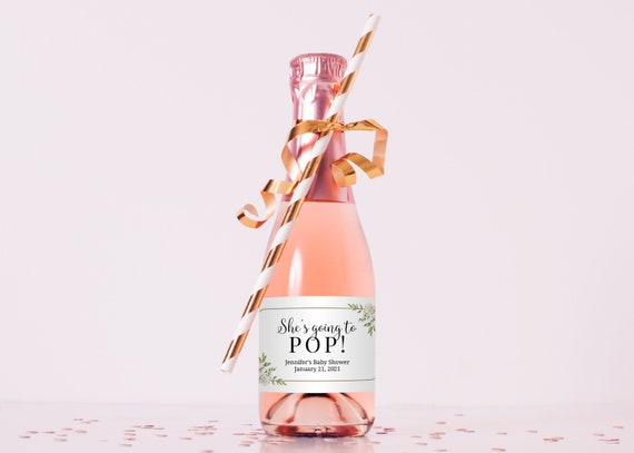 Ready to Pop Stickers Mini Champagne Bottle Labels Baby - Etsy