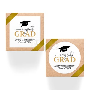 Personalized Graduation Stickers, Class of Party Favors, Custom Congrats Grad Labels