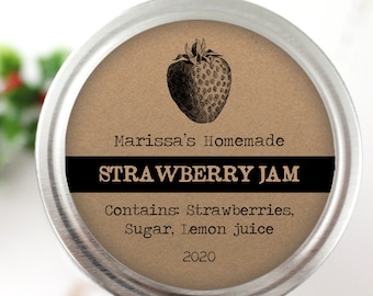 Canning Jar Labels Custom for Homemade Jam, Jelly, Salsa, and Pickles, Stickers for Jars