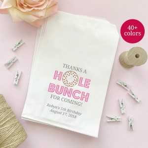 Thanks a Hole Bunch Donut Favor Bags, Donut Favors for Wedding, Birthday, Bridal Shower, Graduation
