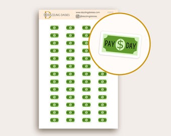 Pay Day Stickers, Payday Planner Stickers for Calendar, Money, Finance Tracker, Financial Budget