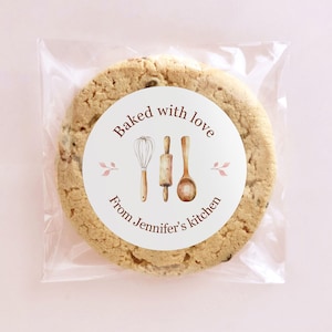 Bake Sale Bags, Baked with Love Stickers, Baked Goods Packaging, Homemade Cookie Labels