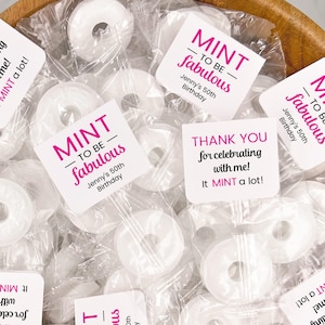 Mint Birthday Party Favors, Edible Favor, Milestone Lifesavers Sticker Labels