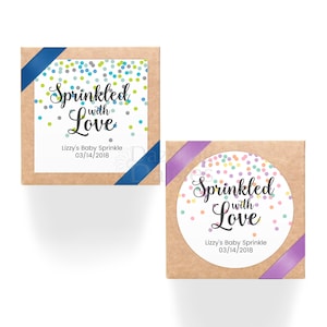 Sprinkled with Love Stickers: Personalized Baby Sprinkle Favor Labels