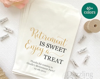 Retirement Party Favor Bags: 'Retirement is Sweet' Personalized