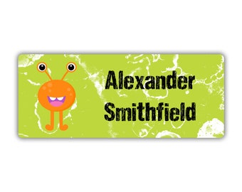 Personalized Kids Waterproof Name Labels (30), Monster Design, School Supply Essential, Sippy Cup Labels