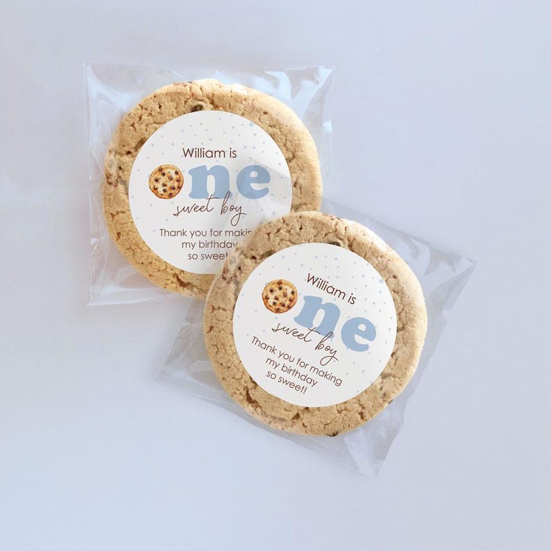 One Sweet Boy Cookie Favor Bags and Stickers