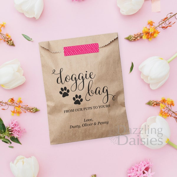 Wedding doggie bag - Wedding doggy bag - Dog treat bags for wedding - Wedding favor bags