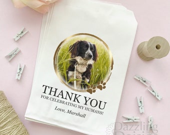 Wedding doggy bag - Dog treat bag - Wedding dog treat bag - Thank you for celebrating my humans - Wedding doggie bag