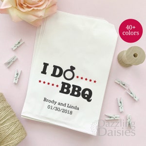 Personalized Wedding I Do BBQ Utensil Holder Bags, Engagement Party Favor I Do Bbq Bags