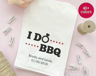 Personalized Wedding I Do BBQ Utensil Holder Bags, Engagement Party Favor I Do Bbq Bags