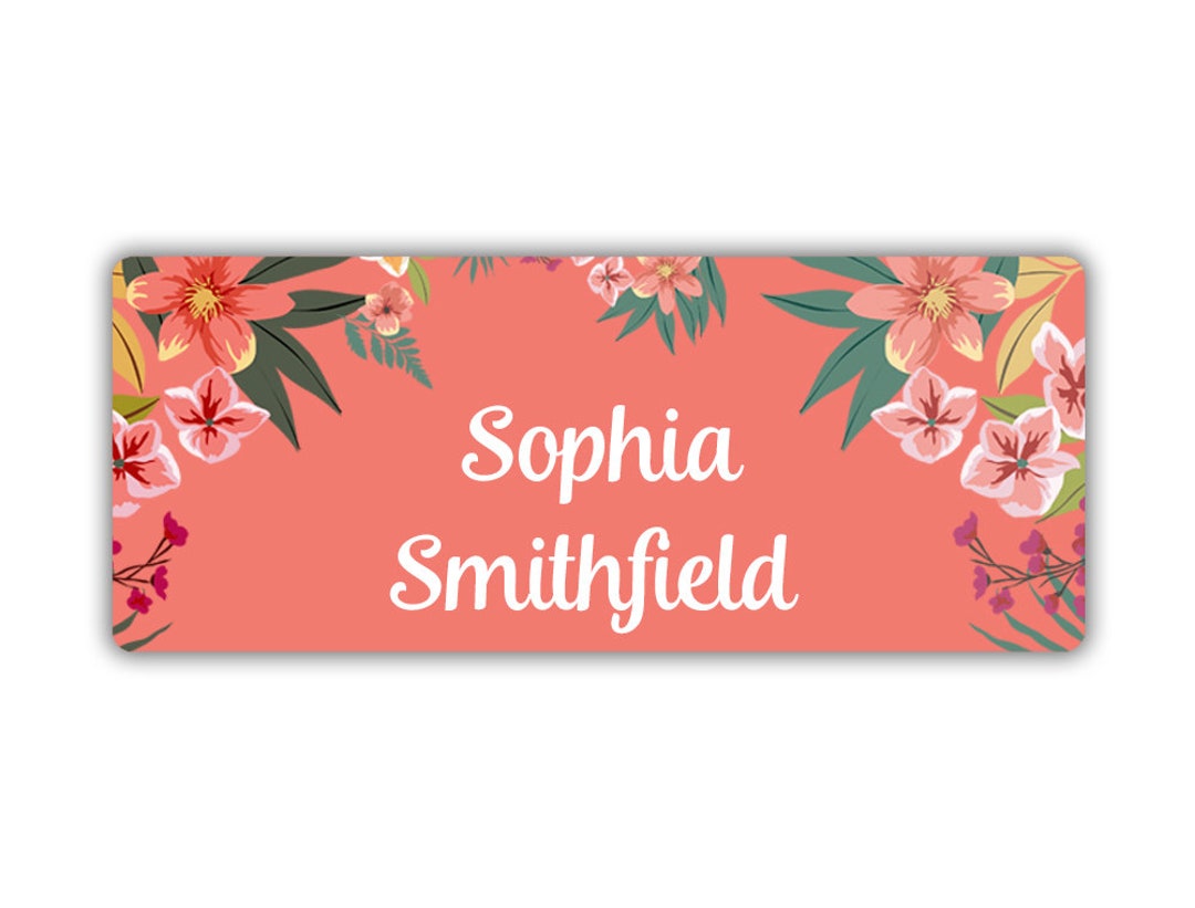 Dishwasher Safe Name Labels 30 Floral Name Labels Name Labels