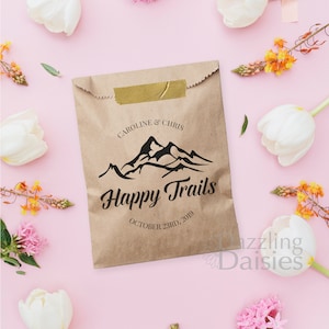 Happy trails bag - Trail mix bags - Trail mix favor bags - Trail mix bag wedding