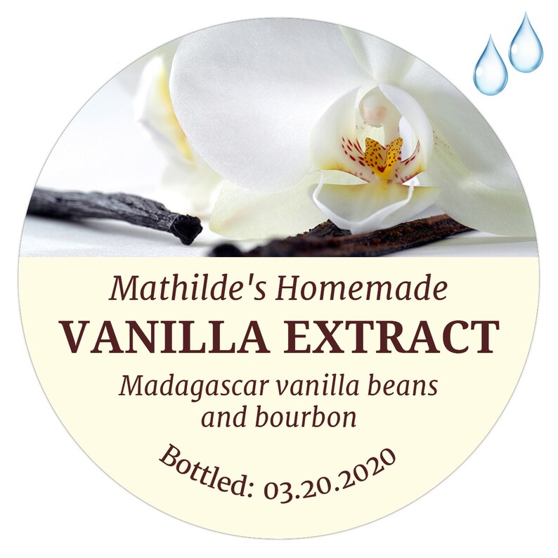 Vanilla Extract Labels Vanilla Bottle Labels Homemade Etsy