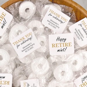 Retiremints Favors, Retirement Mints Labels, Personalized Life Savers Party Stickers