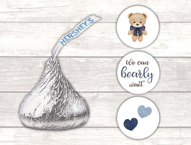 Teddy Bear Hershey Kiss Stickers