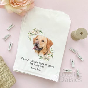 &quot;Hochzeits-Hundetaschen, Hundeleckerli-Favor-Tasche, danke für das Feiern meiner Menschen.&quot;