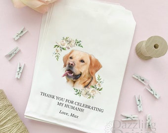 Wedding doggie bag - Wedding doggy bag - Dog treat bag - Wedding dog treat bag - Thank you for celebrating my humans