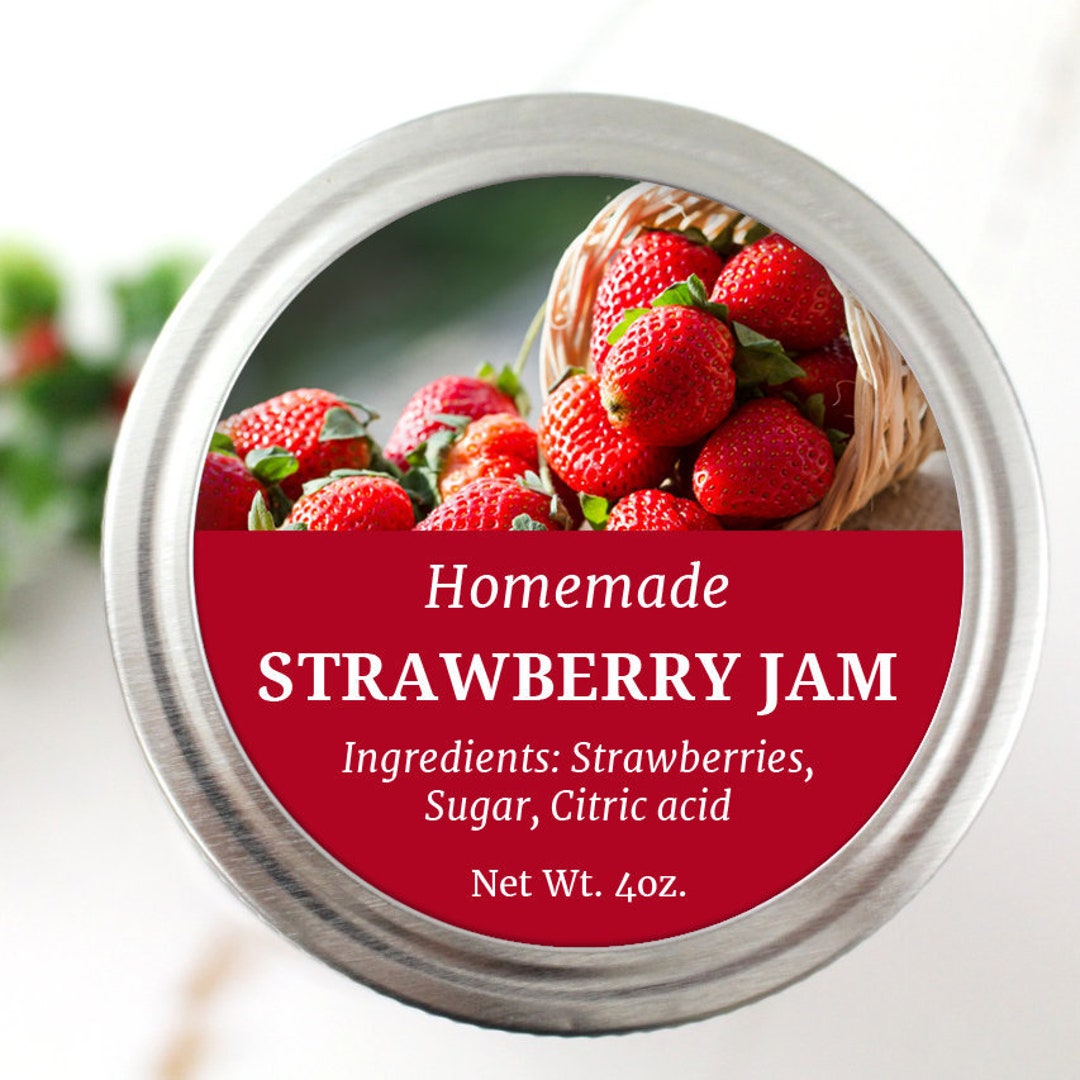 Strawberry Jam Labels Strawberry Jam Canning Labels Jam Etsy