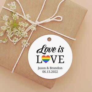 Love Is Love Tags, LGBTQ Wedding Favors, Same-Sex Wedding, LGBTQ Pride Gift Tags