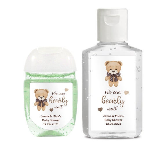We Can Bearly Wait Hand Sanitizer Labels, Teddy Bear Baby Shower Favors