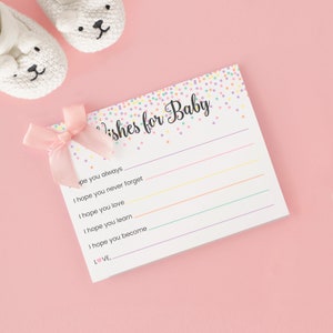 Tarjetas de deseos para bebés impresas, consejos para futuros padres, juegos para baby shower