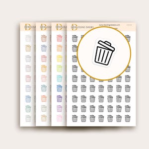 Adesivos para agenda do Dia do Lixo para calendários, planejadores, mini-ícones de lembrete do Dia do Lixo, planejador feliz, Bujo