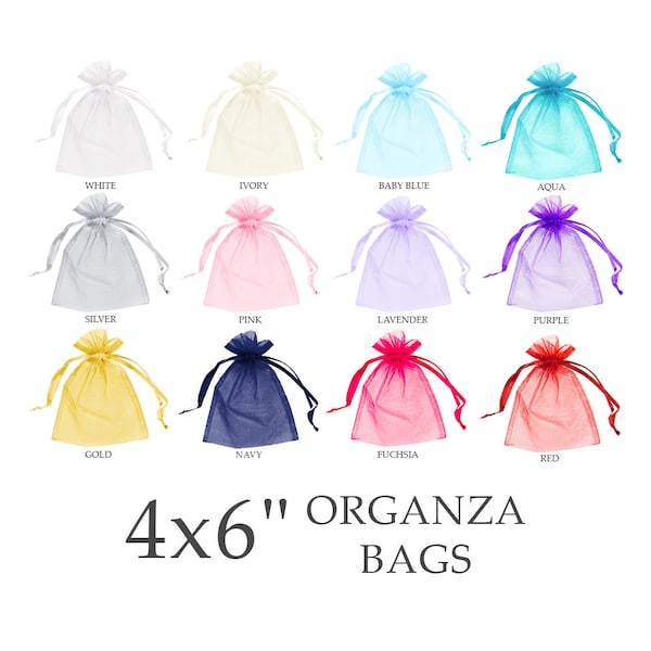 Small 4x6 Organza Bags with Drawstring Closure (30), Jewelry Pouches, Party Favors, Gift Bags