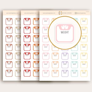 Scale Planner Sticker, Weigh in Stickers for Calendar, Agenda, Write on Weight Fitness Tracker