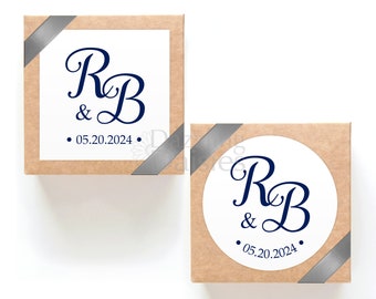 Wedding initial envelope stickers - Wedding monogram stickers - Wedding favor stickers