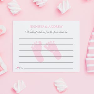 Baby Shower Advice Cards Printed for Parents to Be, Word of Wisdom