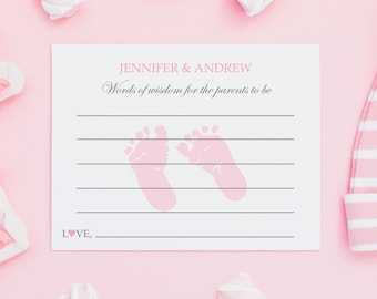 Baby Shower Advice Cards Printed for Parents to Be, Word of Wisdom