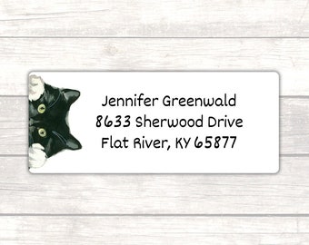 Jx 383 Personalized Address Labels Cat Kitten in Flower basket Buy3 get1 free