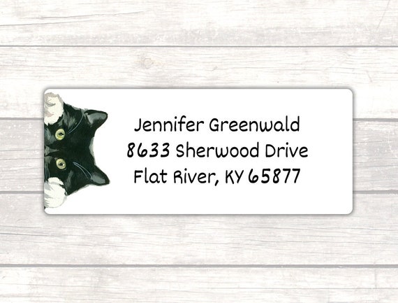 Cat Address Labels Cat Return Address Label Return Address Etsy