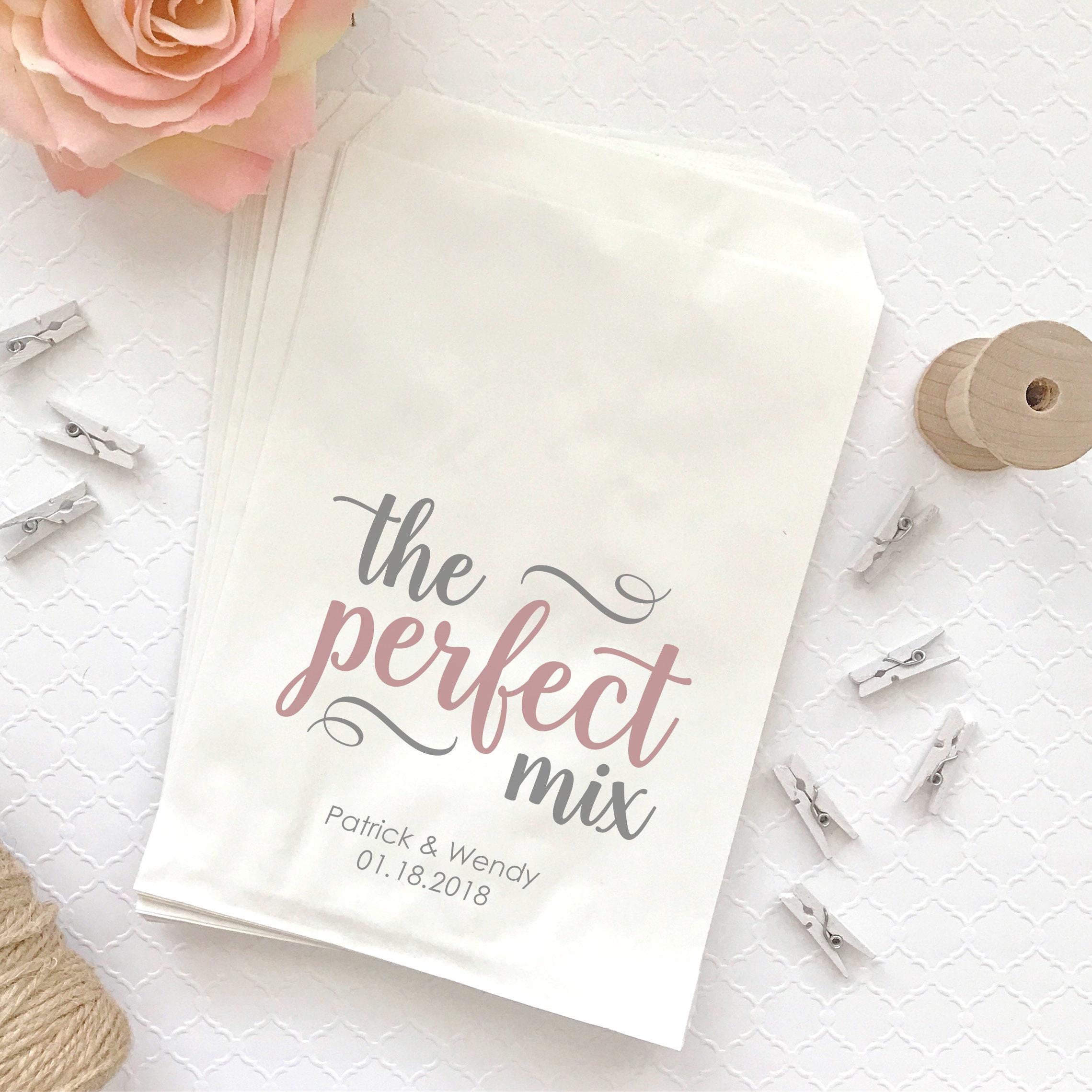 The Perfect Mix Bags Trail Mix Wedding Favor Bag Trail Mix Etsy