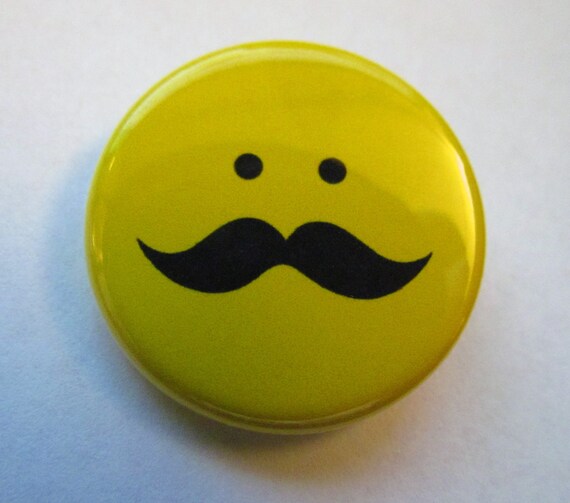 Moustache Smiley Badge de bouton